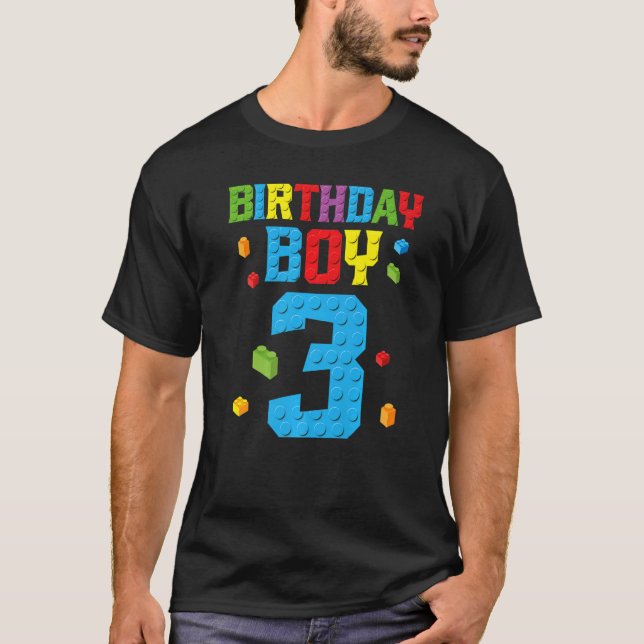 T-shirt Master Builder 3e anniversaire garçon 3 ans constr (Devant)