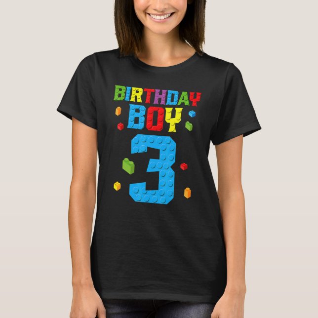 T-shirt Master Builder 3e anniversaire garçon 3 ans constr (Devant)