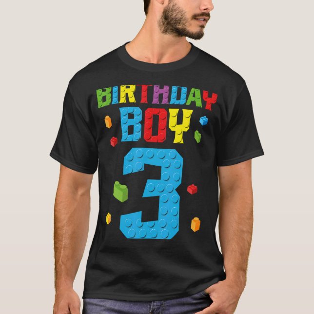 T-shirt Master Builder 3e anniversaire garçon 3 ans constr (Devant)