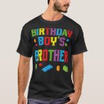 T-shirt Master Builder Birthday Boy's Brother Building Bri<br><div class="desc">Maître Constructeur Anniversaire Frère Construire des briques Blocs</div>