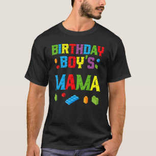 T-shirt Master Builder Birthday Boy's Mama Building Bricks