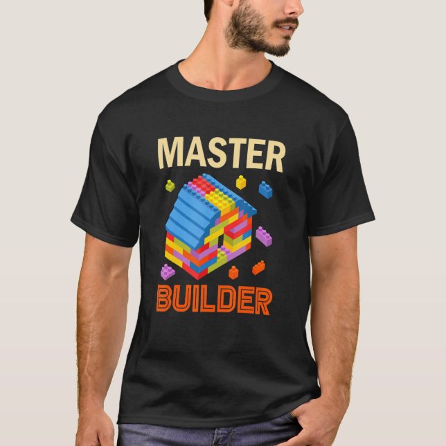 T-shirt Master Builder Briques Garçons Blocs de constructi (Devant)