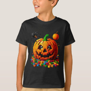 T-shirt Master Builder Citrouille Briques Blocs Halloween