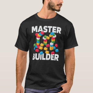T-shirt MASTER BUILDER Funny Kids Building Blocks Jouets G