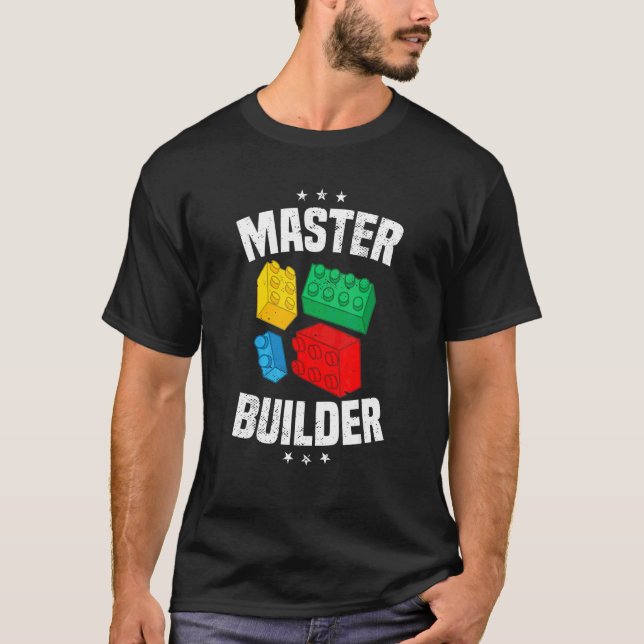 T-shirt Master Builder Kids Building Blocks Brick Toy Boys (Devant)