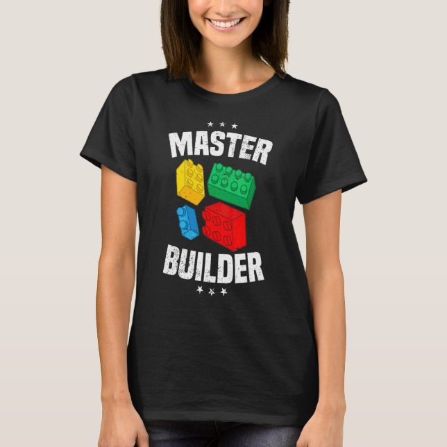T-shirt Master Builder Kids Building Blocks Brick Toy Boys (Devant)