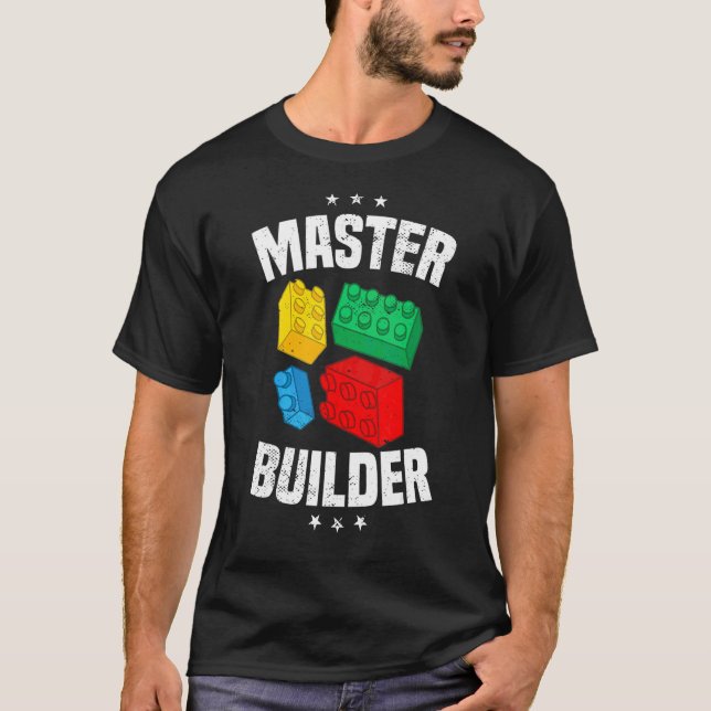 T-shirt Master Builder Kids Building Blocks Brick Toy Boys (Devant)