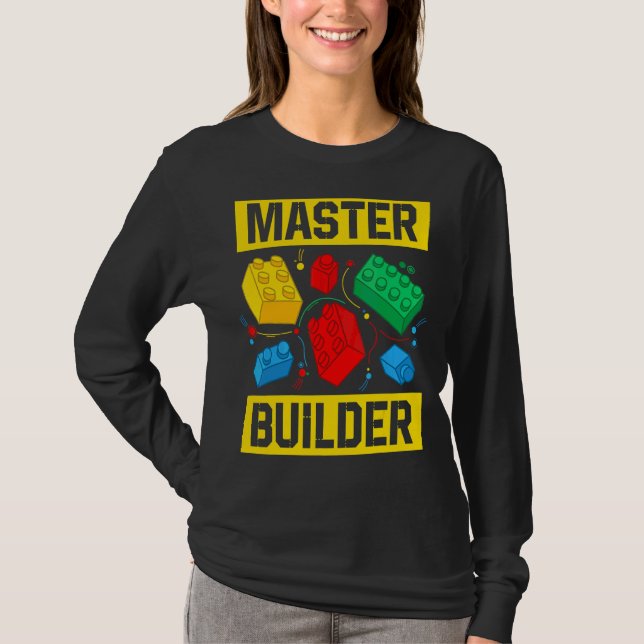 T-shirt Master Builder Kids Building Blocks Brick Toy Mast (Devant)