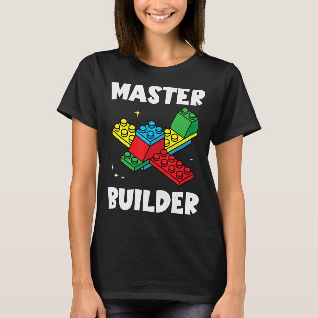 T-shirt Master Builder Kids Building Blocks Brick Toy Mast (Devant)