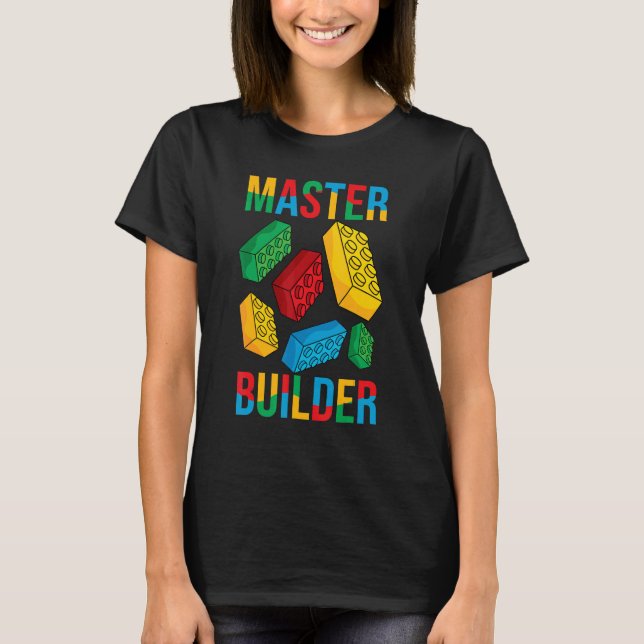 T-shirt Master Builder Kids Building Blocks Brick Toy Mast (Devant)