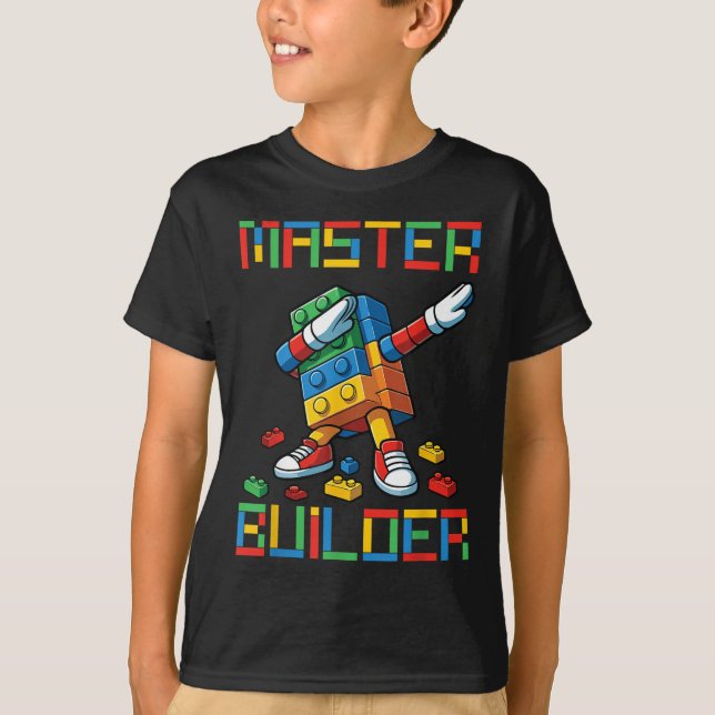 T-shirt Master Builder Tee Blocs de Dabbing Briques Constr (Devant)