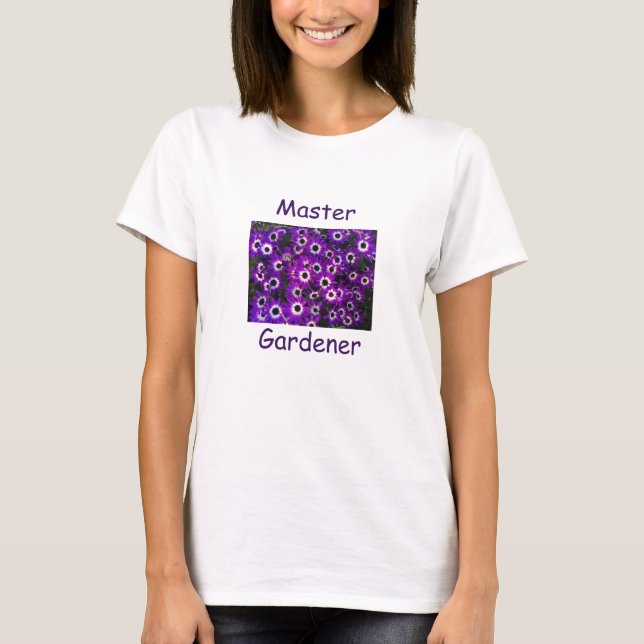T-shirt Master Gardener Belle Fleur violette Florale (Devant)