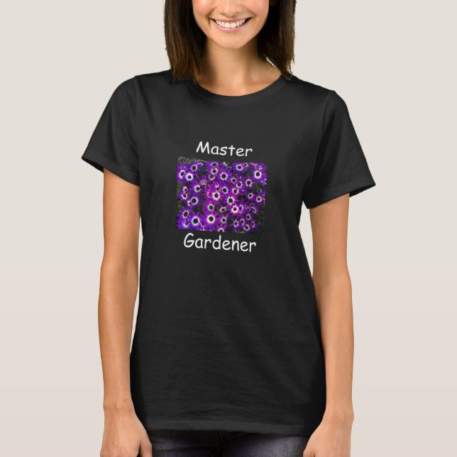 T-shirt Master Gardener Belle Fleur violette Florale (Devant)