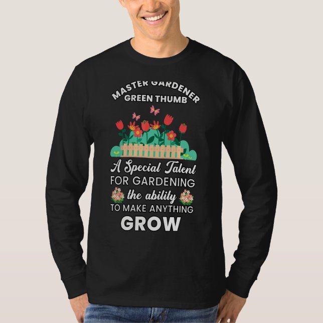 T-shirt Master Gardener Green Thumb Talent spécial Gardeni (Devant)