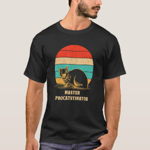 T-shirt Master Procatstinator Chat Humour Kitten Lazy