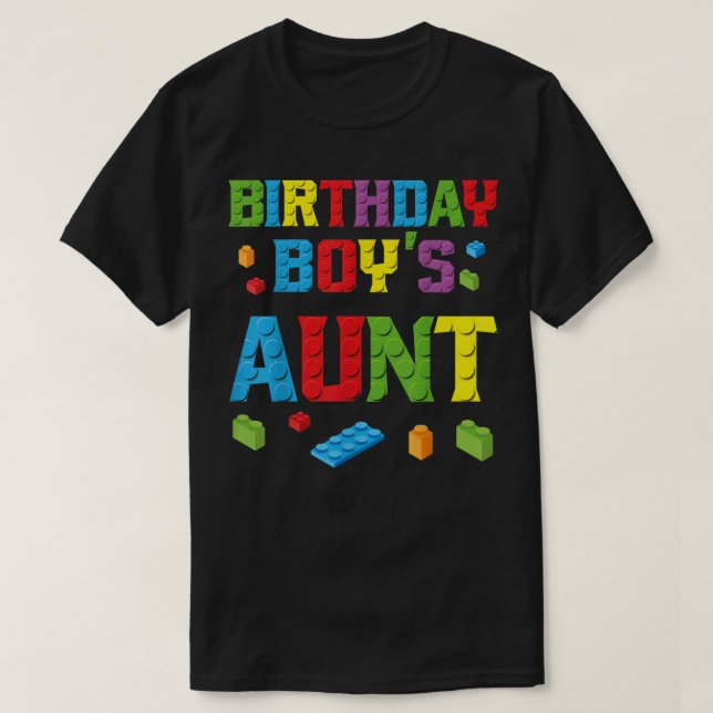 T-shirt Masters Builder Birthday Boy's Aunt Building Brick (Design devant)