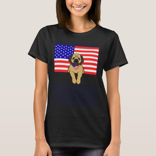 T-shirt Mastiff American Flag (Devant)