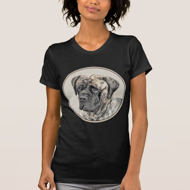 T-shirt Mastiff anglais (Brindle) Peinture - Chien Art (Devant)