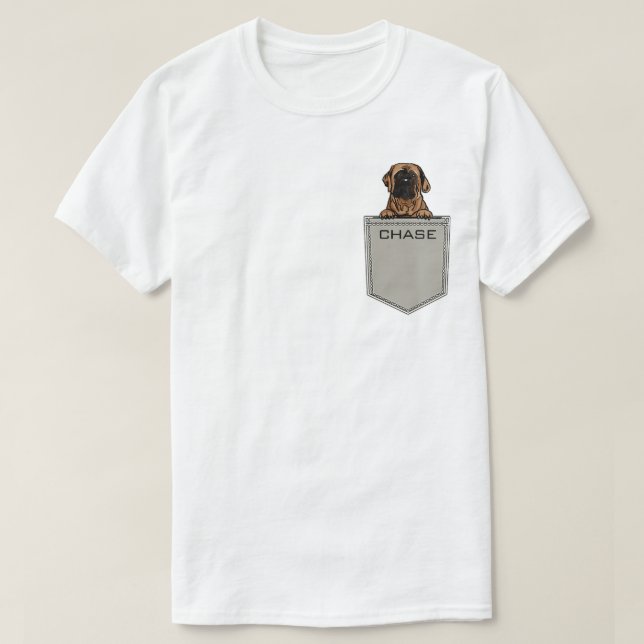 T-shirt Mastiff anglais Téléchargez votre nom d'animal de  (Design devant)