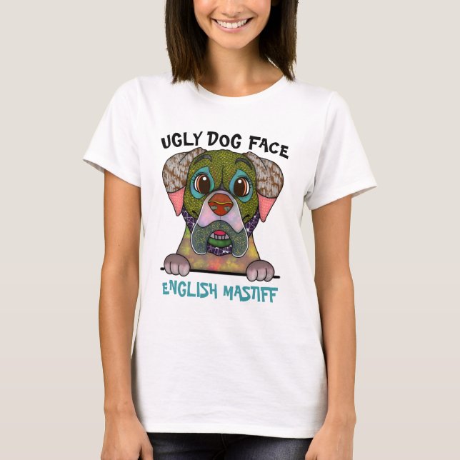 T-shirt mastiff anglais unique et laide visage chi (Devant)