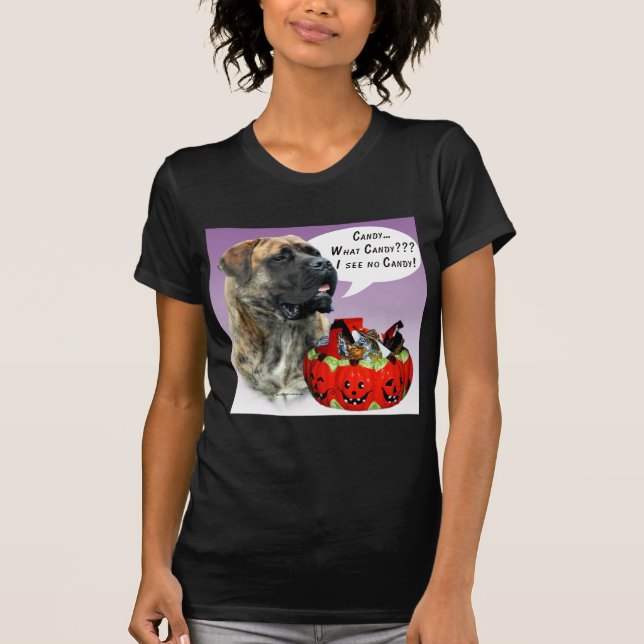 T-shirt Mastiff (brosse) Bonbons d'Halloween (Devant)