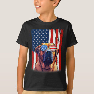 T-shirt Mastiff Dog Us America Drapeau Hommes Femmes 4 jui