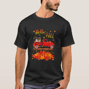T-shirt Mastiff Leaf Automne Automne Rouge Camion Lecteur