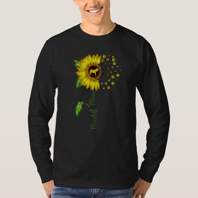 T-shirt Mastiff Maman Sunflower Mastiff Chien Maman Maman  (Devant)