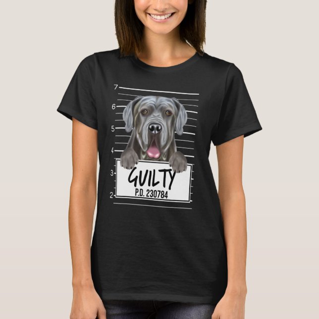 T-shirt Mastiff napolitain Mugshot Chien coupable (Devant)
