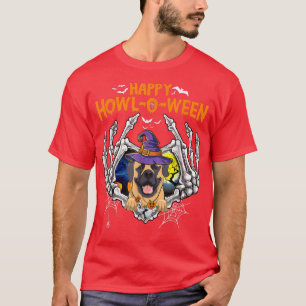 T-shirt Mastiff Skeleton Coeur heureux HowlOWeen Costume 