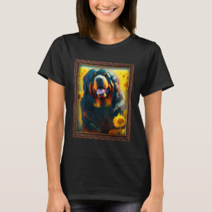 T-shirt Mastiff Tibétain Peinture Fleur de tournesol mère 