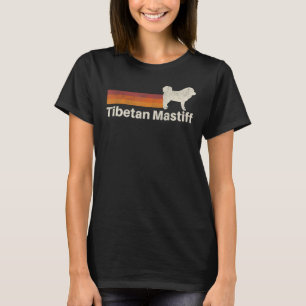 T-shirt Mastiff Tibétain vintage Rétro Maman Papa Chien