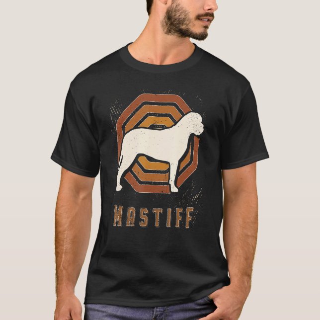 T-shirt Mastiff Vintage Retro Classic Chien Love (Devant)