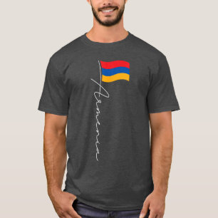 T-shirt Mât de drapeau de signature d'Arménie Patriotique