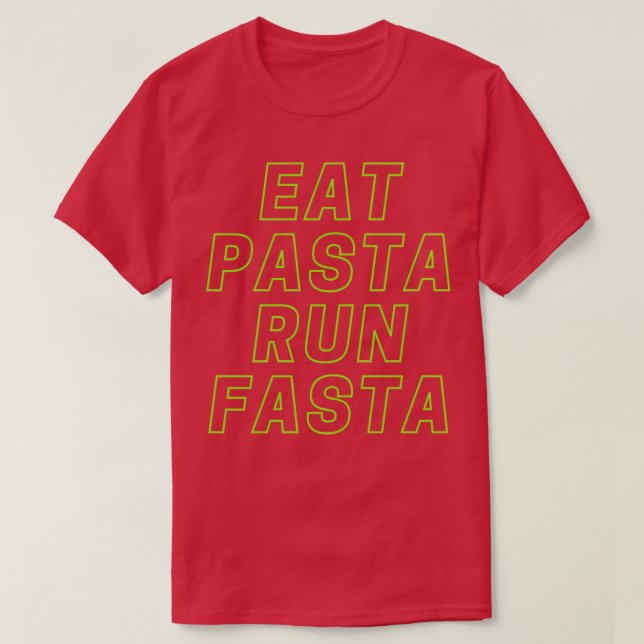 T-shirt Mat Pasta Run Fasta Neon Green (Design devant)