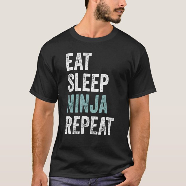 T-shirt Mat Sleep Ninja Repeat Ninja (Devant)