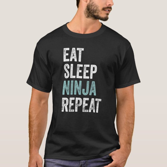 T-shirt Mat Sleep Ninja Repeat Ninja (Devant)