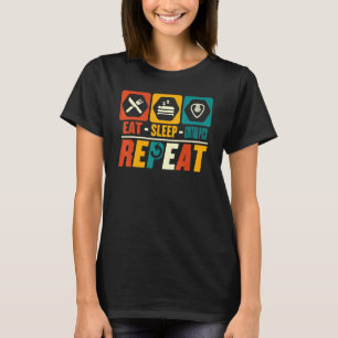 T-shirt Mat Sleep Onglet de guitare Répéter musicien guita