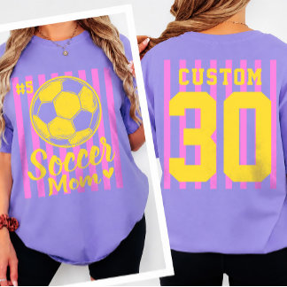 T-shirt Match de foot personnalisé pour maman, avant et ar