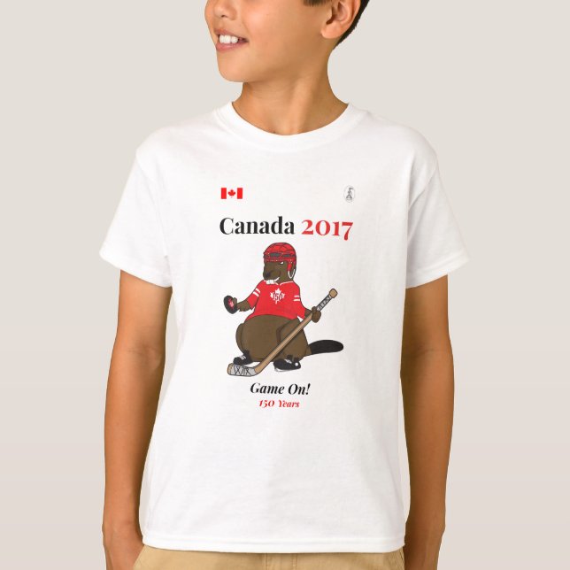 T-shirt Match de hockey de castor du Canada 150 en 2017 (Devant)