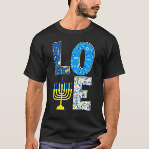 T-shirt Match de Love Cute Hanukkah Decoration Menorah Paj