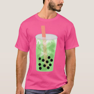 T-shirt Matcha Boba thé au lait avec les grosses pailles