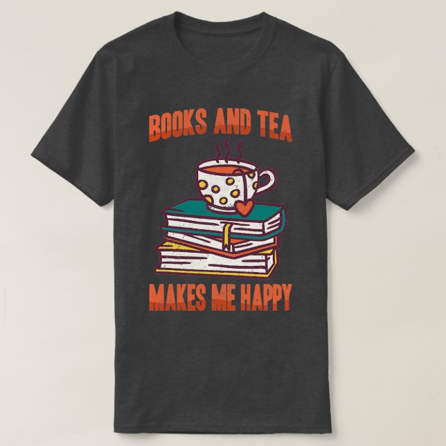T-shirt Matcha Books Tea Me Rend Heureux 2 (Design devant)