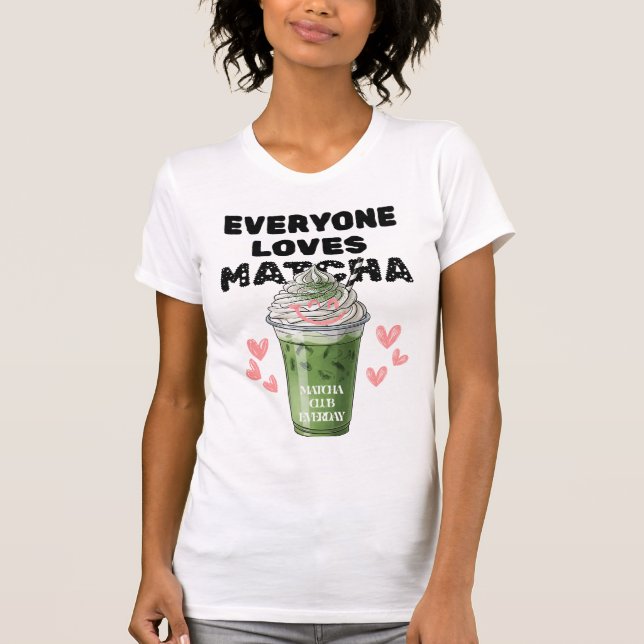 T-Shirt Matcha Iced Latte | Crème mignonne (Devant)