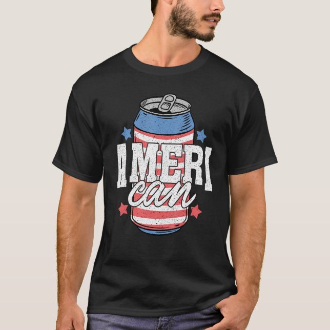 T-shirt Matching Ameri Can Drink 4th Of July Indepedence D (Devant)