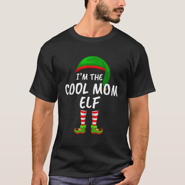 T-shirt Matching Family Funny Je suis la maman Cool Elf Ch (Devant)