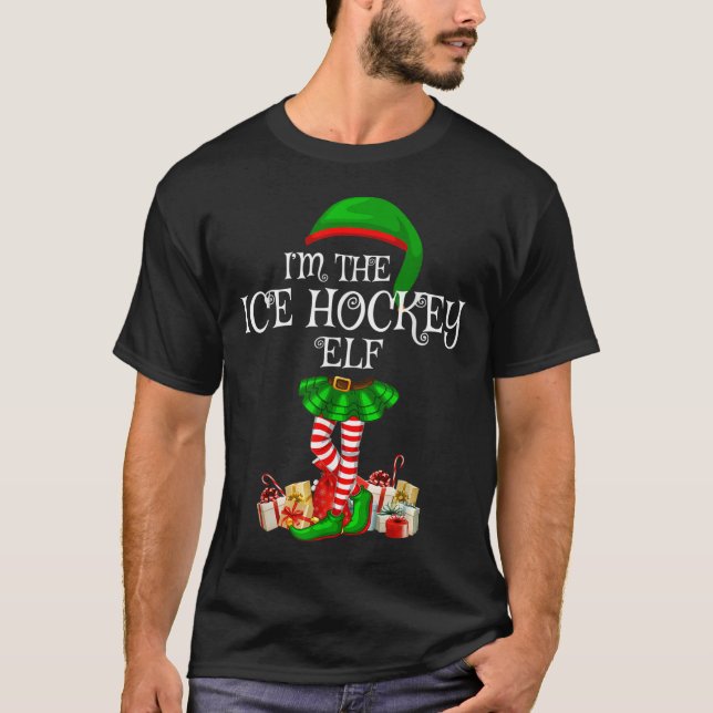 T-shirt Matching Family Group I'm The Ice Hockey Elf Chris (Devant)