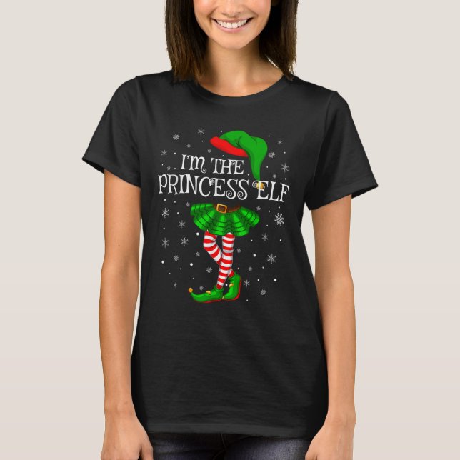 T-shirt Matching Family Group I'm The Princess Elf Christm (Devant)
