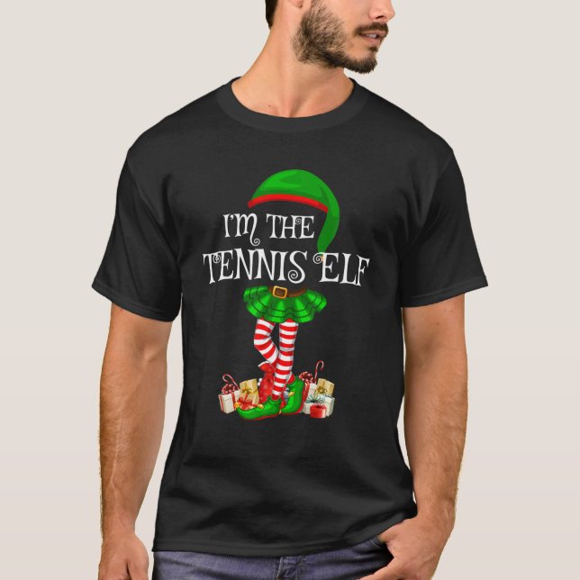 T-shirt Matching Family Group I'm The Tennis Elf Christmas (Devant)