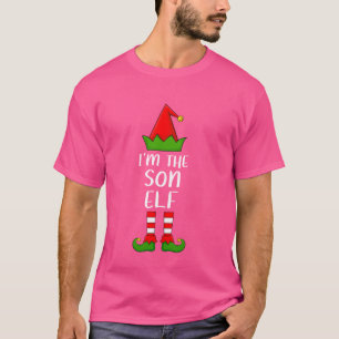 T-shirt Matching Family Group Je suis Le Fils Elf Noël